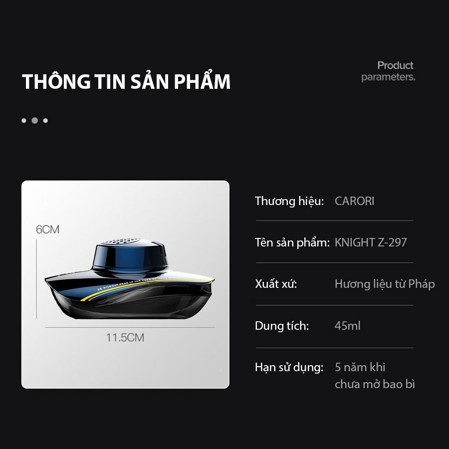 Nước Hoa Khử Mùi Trên Ô Tô CARORI Knight Z-2973 Ocean Breeze 45ml Phù Hợp Cho Nhiều Dòng Xe Ô Tô Xe Hơi Xe Tải