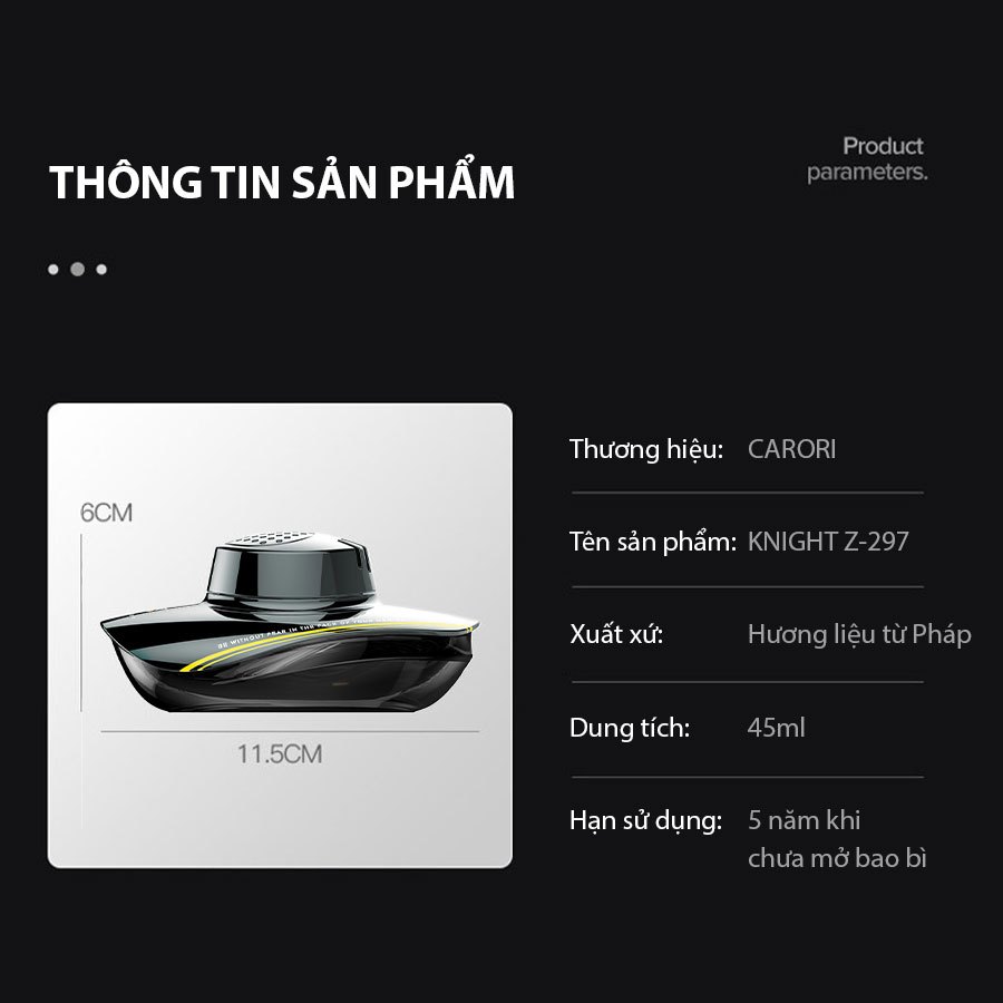 Nước Hoa Khử Mùi Trên Ô Tô CARORI Knight Z-2974 Angel 45ml Phù Hợp Cho Nhiều Dòng Xe Ô Tô Xe Hơi Xe Tải