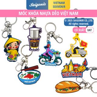 Móc khóa dẻo hình đồ ăn Việt Nam Bánh mì Cafe Phở kèm móc cài lobster tiện lợi Lưu niệm Saigonir