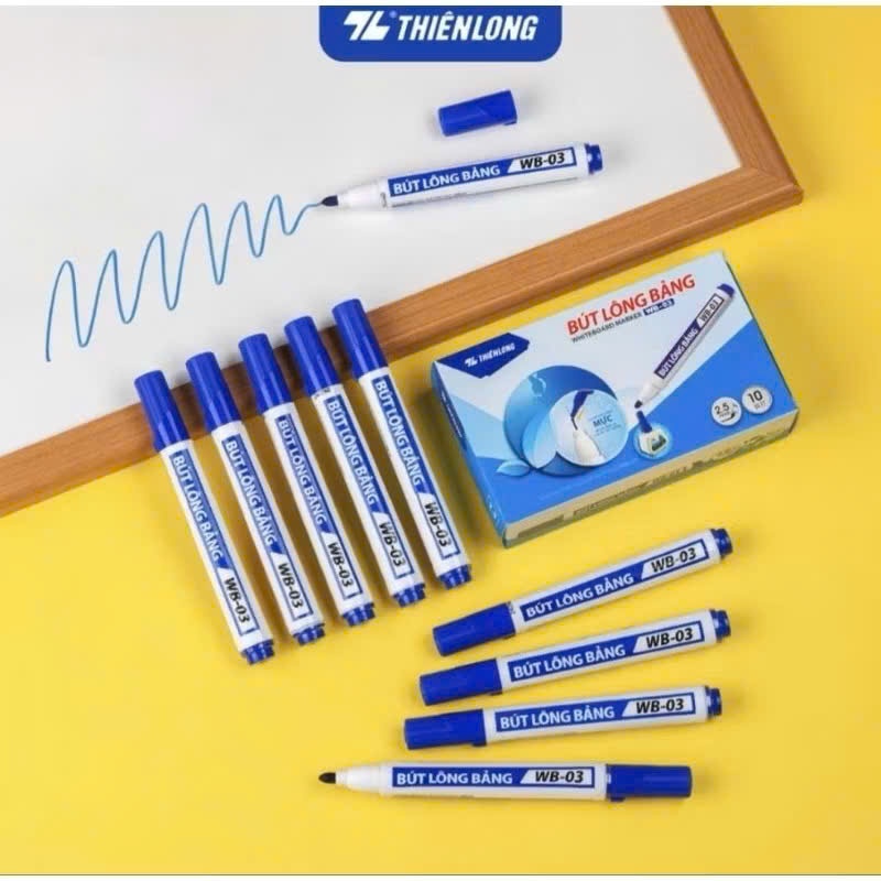 Combo 10 Bút lông viết bảng trắng Thieen Loong WB-03 - Bút dạ viết bảng xoá được, đầu bút viết êm trơn