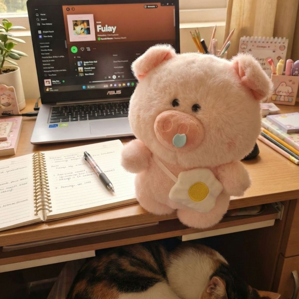 Gấu Bông Gấu Ong Nâu Và Heo Con Đeo Túi Trứng Rán Siêu Cấp Dễ Thương, Thú Nhồi Bông Size 25CM Quà Tặng Cho Bé