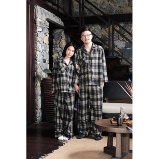 𝗛𝗮̀𝗻𝗴 𝗰𝗵𝗶́𝗻𝗵 𝗵𝗮̃𝗻𝗴 Bộ ngủ mặc nhà pyjamas FORM TO kẻ nhung bông unisex  O.N WORKSHOP