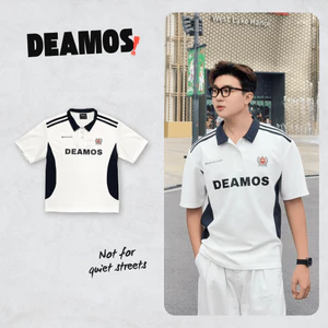 Áo Polo Trắng Keep It Simple Unisex Oversized Vải Air Layer 260gsm Local Brand DEAMOS