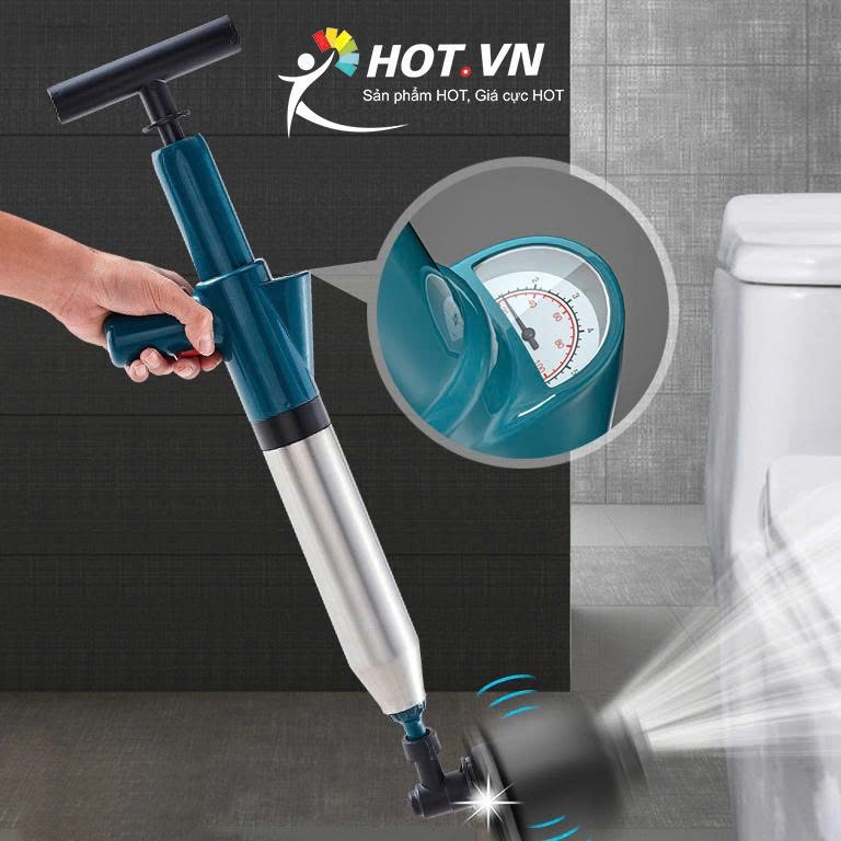 Dụng cụ thông tắc bồn cầu, súng thông cống đa năng công nghệ áp suất khí nén 8kg cực mạnh đánh bay mọi vật cản hiệu quả
