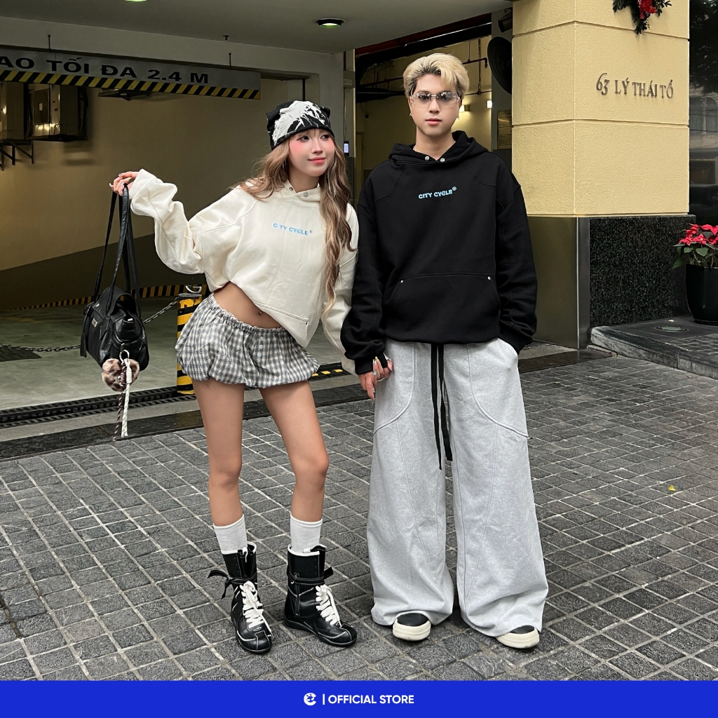 Áo hoodie nỉ bông boxy nam nữ mùa đông Local Brand Chính Hãng City Cycle Áo hoodie Fit To Chill