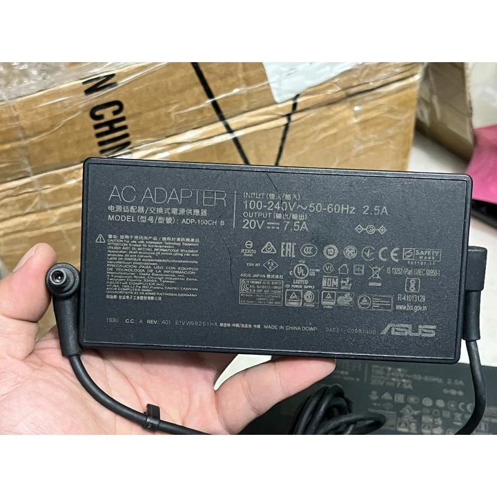 bán sạc laptop asus gaming TUF 150W ( 20V - 7.5A ) , hàng cũ zin bóc máy chính hãng