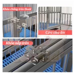 【Gập Gọn】Lồng Inox Cho Chó Cao Cấp 4 Bánh Xe 2 Cửa Trước + Cửa Nắp Trên Tặng Đế Nhựa Khay Vệ Sinh — ảnh 6