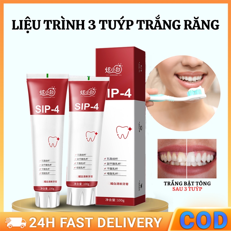 Kem đánh răng SIP-4 làm trắng răng giữ hơi thở thơm tho Loại Bỏ Vết Bẩn Probiotic toothpaste