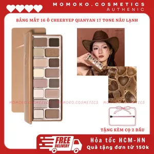 Bảng Phấn Mắt CHEERYEP (QIANYAN) 16 Ô Natural Color Starring Tông Nâu Mocha #17 Nude Heart Lì & Nhũ Bám Lâu