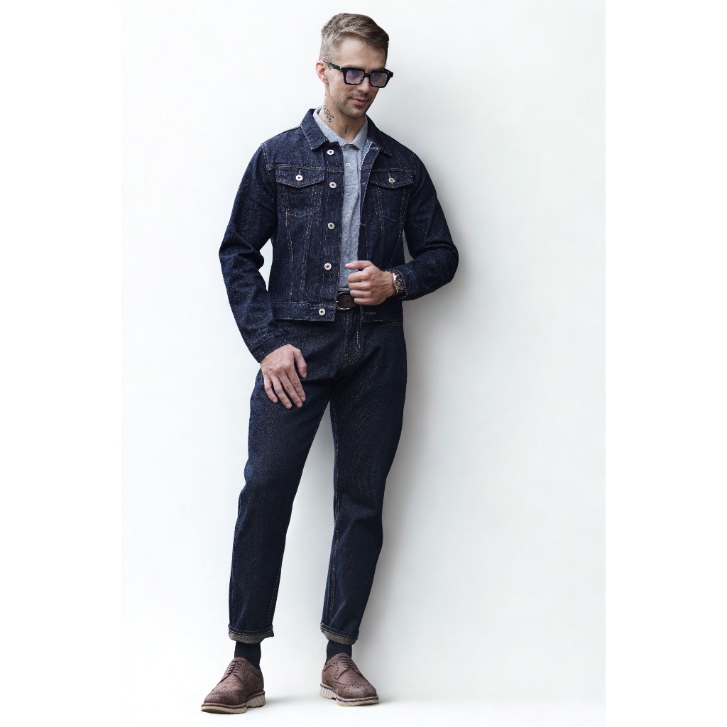 D98 QUẦN JEANS NHẬT SELVEDGE DENIM HUNTERXRAYS - FORM STRAIGHT FIT PHONG CÁCH THỜI THƯỢNG FORM CARROTFIT Vải Cotton 14oz