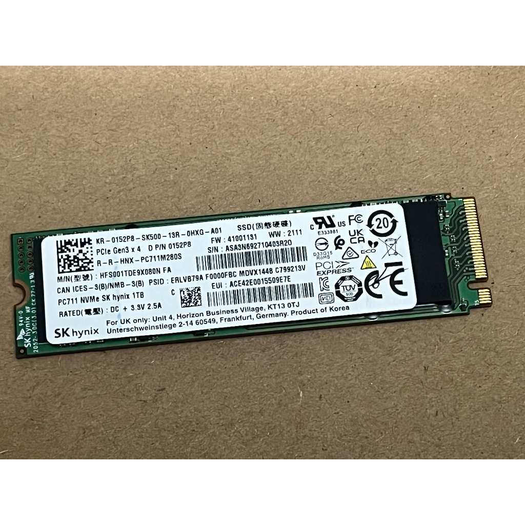 Bán SSD Nvme 1TB ( có Dram ) SK Hynix PC711 Gen3 * 4 Hàng Tháo Máy