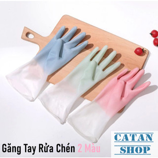 Bao Tay Cao Su 2 Màu, Găng Tay 2 Màu Rửa Chén Bát, Vệ Sinh Nhà Cửa Chất Liệu Cao Su Siêu Dai Bền Bỉ Chống Trượt