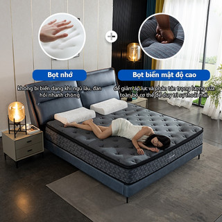 Đệm lò xo D3 cao 26cm với 2 tầng foam kết hợp nệm cao su tạo cảm giác êm ái, Nệm lò xo túi độc lập