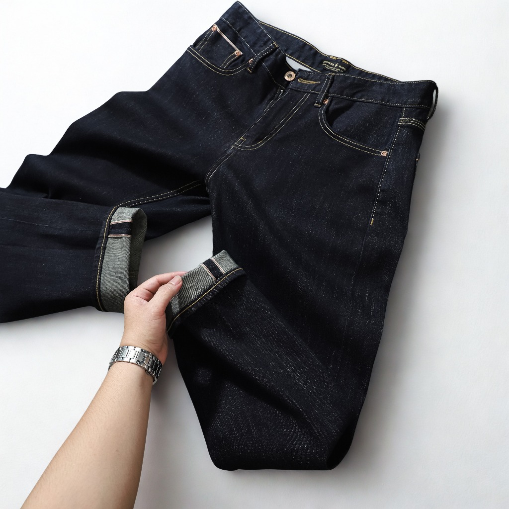 HunterXrays D101 Quần Jeans Selvedge Denim Nhật Bản  Thời Thượng Form CarrotFit Vải Cao Cấp 13oz