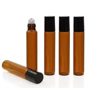 Chai bi lăn nâu, trắng mờ 10ml - chai thủy tinh loại dày chiết nước hoa tinh dầu serum