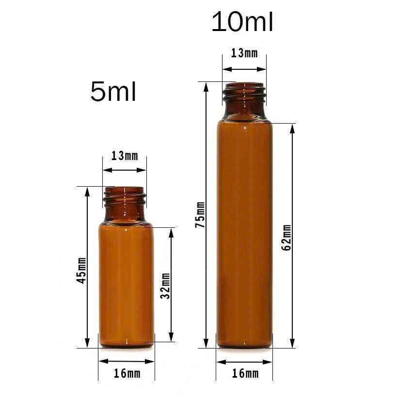 Chai bi lăn nâu, trắng mờ 10ml - chai thủy tinh loại dày chiết nước hoa tinh dầu serum