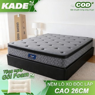 Đệm lò xo D3 cao 26cm với 2 tầng foam kết hợp nệm cao su tạo cảm giác êm ái, Nệm lò xo túi độc lập
