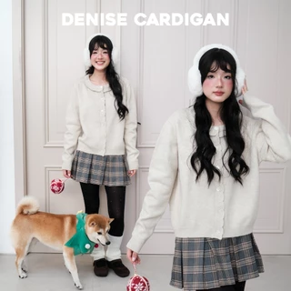 BLEUBIRD Áo khoác len cổ dệt lượn sóng Denise Cardigan