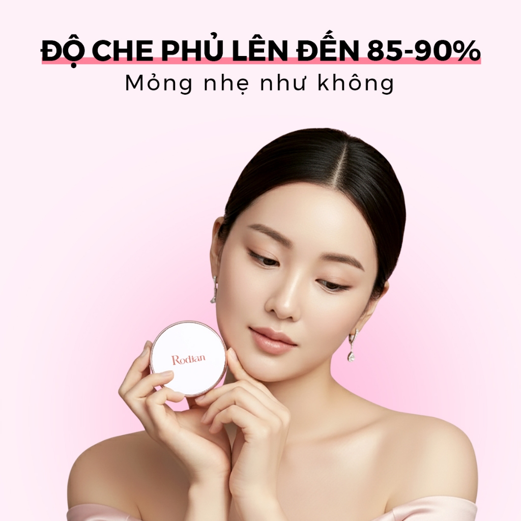 Cushion Chống Nắng Rodian Glow Fit SPF 50+ PA++++ Mỏng Nhẹ Tự Nhiên, Giữ Lớp Make Up Lâu Trôi 12gr