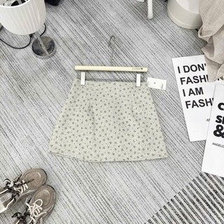 Chân Váy Dạ Chữ A Họa Tiết Hoa FUSIA Vintage Dáng Ngắn Có Quần Bảo Hộ CVda247