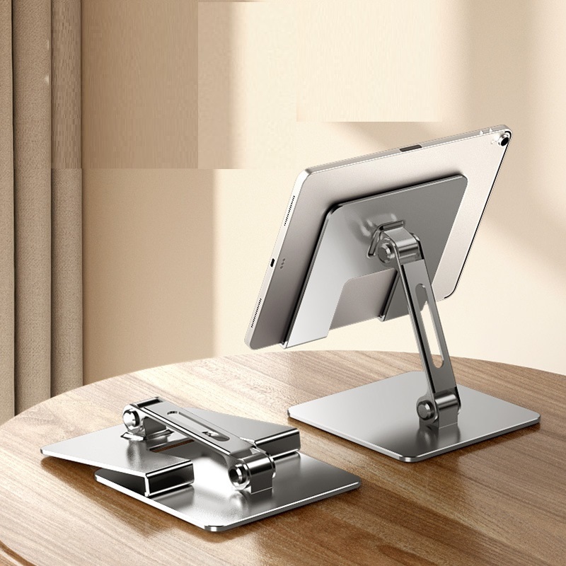Giá đỡ ipad, Máy tính bảng hợp kim nhôm phiên bản mới cao cấp, Đế kẹp điện thoại chống rung xem phim, đọc sách gấp gọn