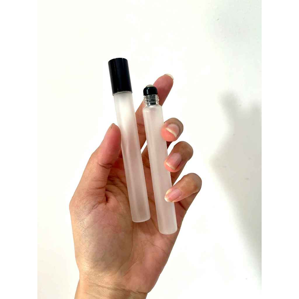 Chai bi lăn nâu, trắng mờ 10ml - chai thủy tinh loại dày chiết nước hoa tinh dầu serum