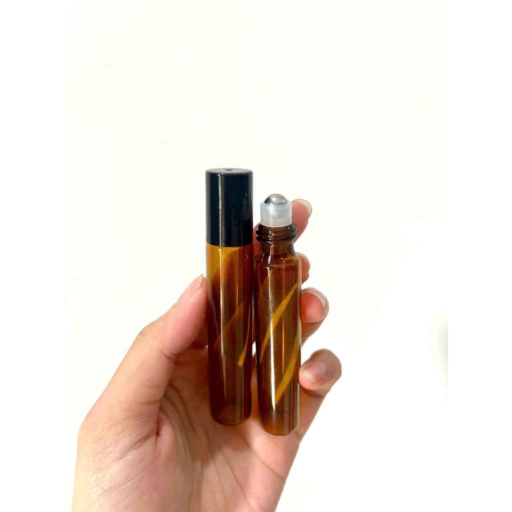 Chai bi lăn nâu, trắng mờ 10ml - chai thủy tinh loại dày chiết nước hoa tinh dầu serum