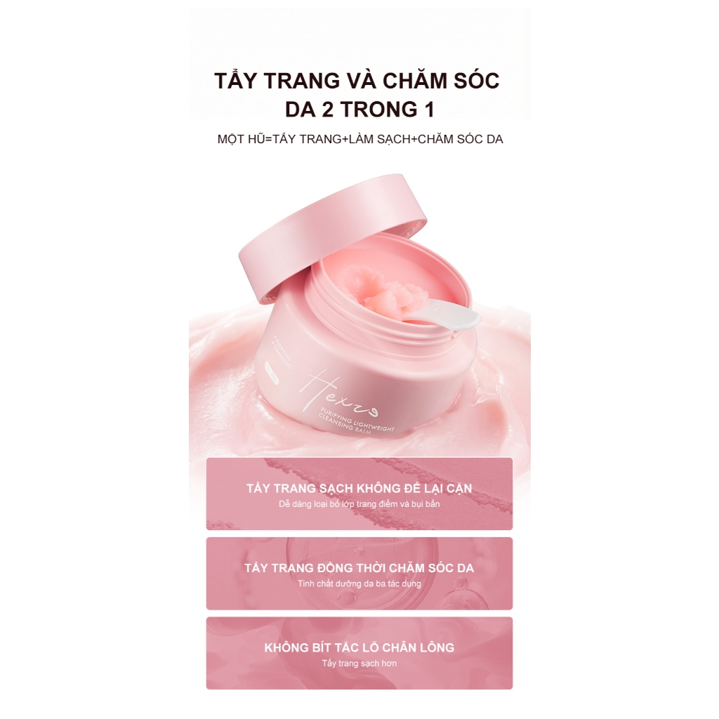 Sáp Tẩy Trang Hương Hoa Trà HEXZE Purifying Lightweight Cleansing Balm  Sạch Sâu, Dưỡng Ẩm, Không Bít Tắc Lỗ Chân Lông