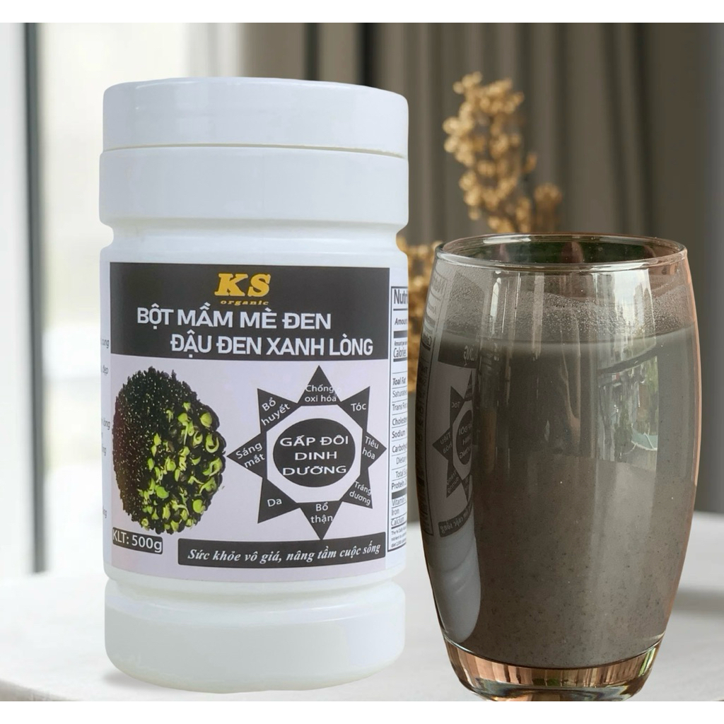 Combo 2 Hủ, 2 Loại Khác Nhau 1kg Bột Mầm Mè Đen — Đậu Đen Xanh Lòng và Bột Mầm Đậu Đen Xanh Lòng