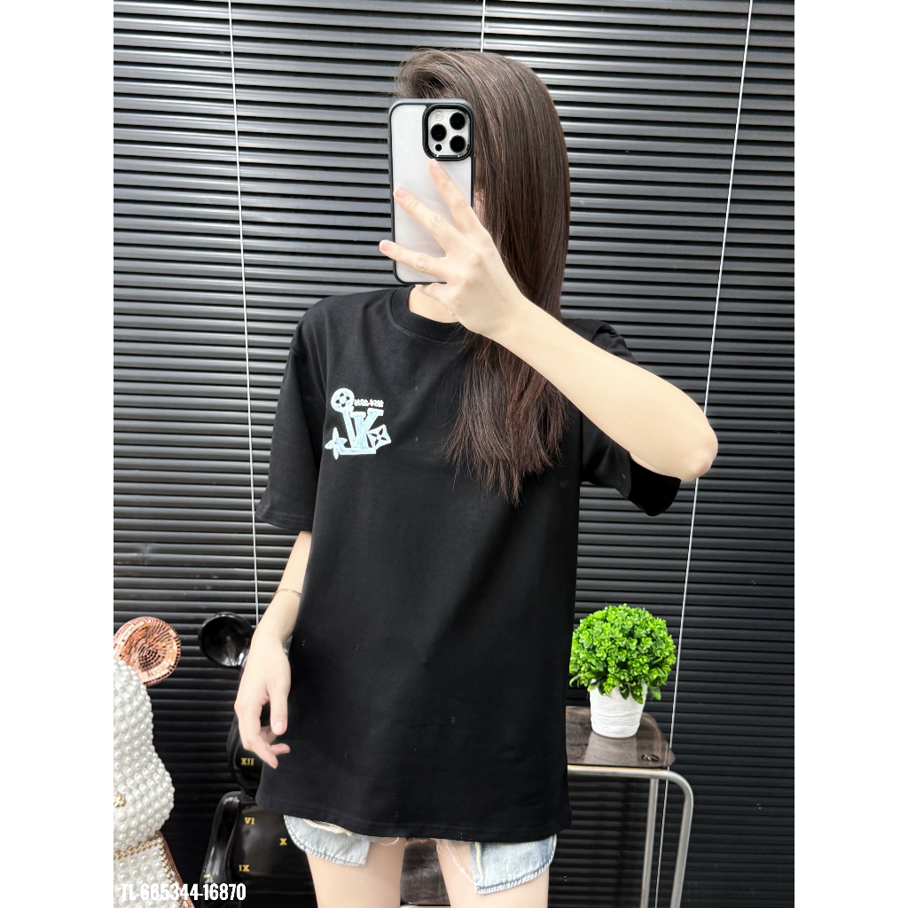 ÁO thun nam QC cổ tròn họa tiết thêu tay ngắn phong cách trẻ trung chuẩn from