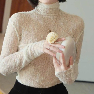 Áo nữ dài tay ren lưới mềm mại mùa thu viền bèo nhún Phối  Đồ Bên Trong Siêu Đẹp