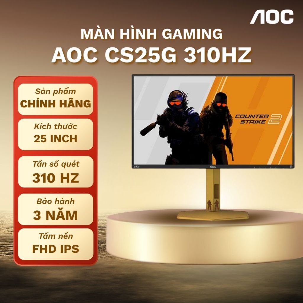 Màn hình gaming AOC CS25G 25' Fast IPS 310Hz 0.3ms Bảo hành chính hãng ...