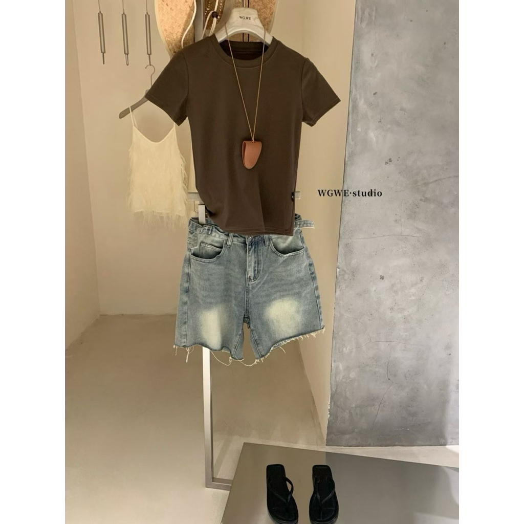 𝑺𝒔𝒖.𝑺𝒕𝒖𝒅𝒊𝒐// NEW WGWE 8539 ÁO THUN PHÔNG CỔ TRÒN BASIC