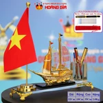 Bộ Cắm Bút Thuyền Buồm Phong Thủy Thuận Buồm Xuôi Gió, Cờ Đơn Sang Trọng, Tặng Bút Ký & Hộp Quà, Quà Tặng Hoàng Gia — ảnh 1