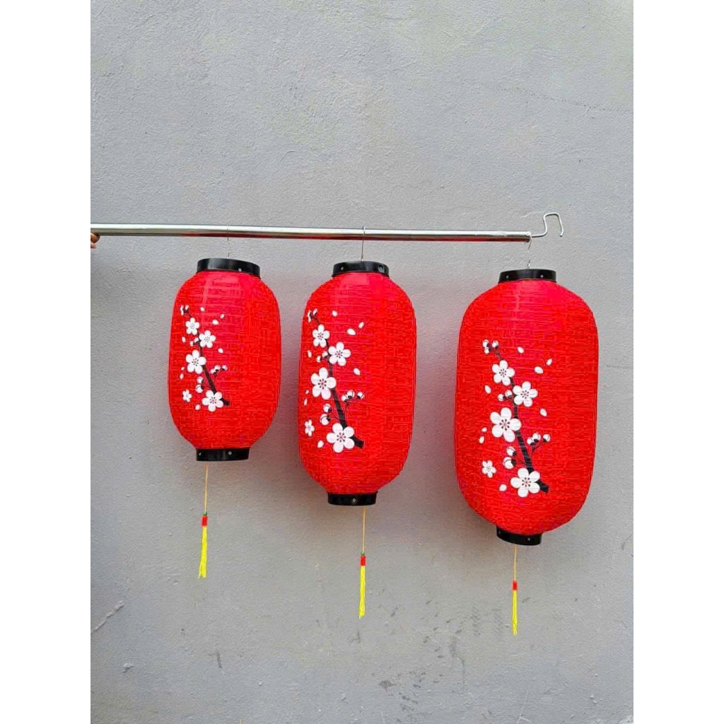 Đèn Lồng Trụ Hoa Đào Trang Trí Tết – Đèn Lồng  Đỏ Treo Decor Xuân
