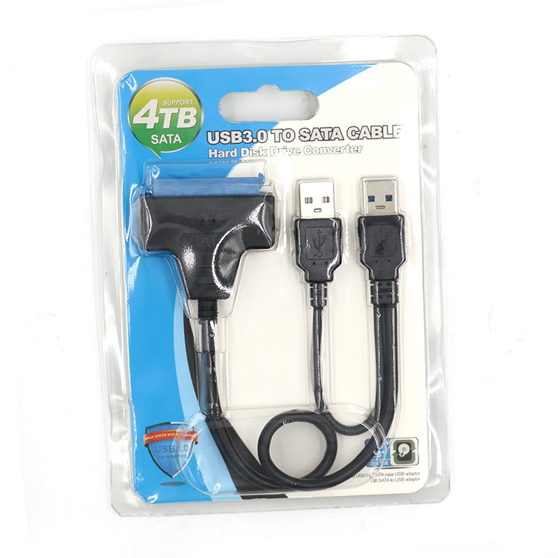 Cáp chuyển đổi ổ cứng DÂY KÉP USB 3.0 sang SATA hỗ trợ 4TB , HÀNG TỐT BAO BÌ NHỰA, HDD 2.5/3.5INCH