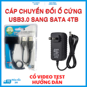 Cáp chuyển đổi ổ cứng DÂY KÉP USB 3.0 sang SATA hỗ trợ 4TB , HÀNG TỐT BAO BÌ NHỰA, HDD 2.5/3.5INCH