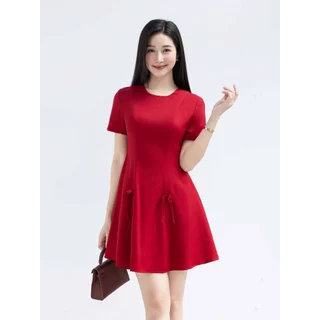 MARC FASHION Đầm Kiểu Nữ Xoè Phối Dây Nơ - CBDN122533