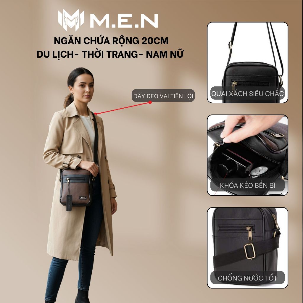 Túi đeo chéo unisex Cacix M.E.N 20CM [CHÍNH HÃNG]