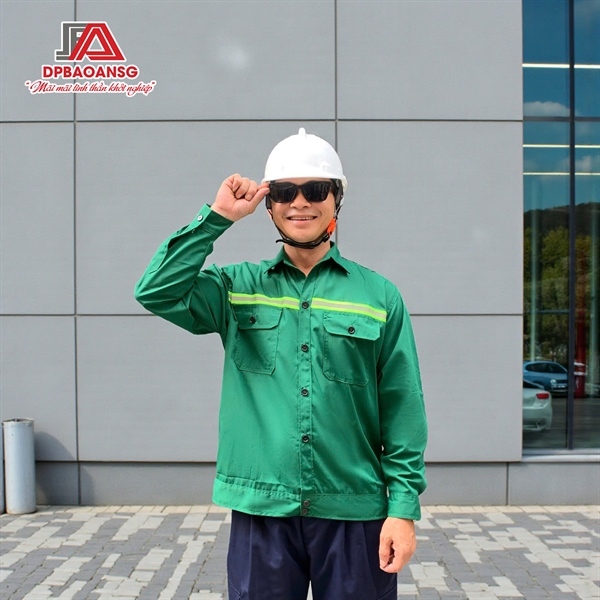 Áo Bảo Hộ Màu Xanh lá Phản Quang -Đồng Phục Bảo Hộ Cho Kỹ Sư, Công Nhân Xây Dựng, Công Nhân Vệ Sinh