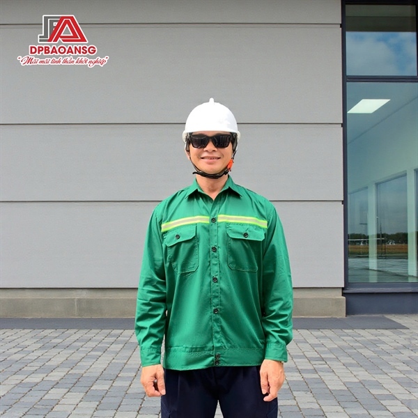 Áo Bảo Hộ Màu Xanh lá Phản Quang -Đồng Phục Bảo Hộ Cho Kỹ Sư, Công Nhân Xây Dựng, Công Nhân Vệ Sinh