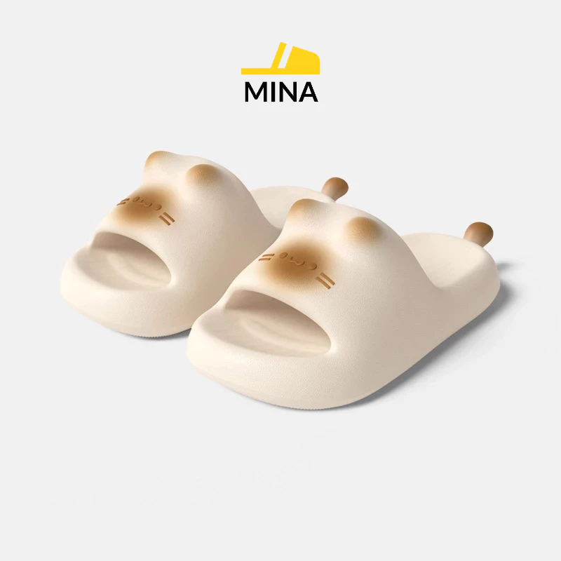 [Peinn] Dép đi trong nhà hình mèo con Caramel dễ thương dành cho nữ, kiểu dáng mới 202, êm mềm nhẹ chống nước_Mina