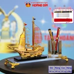 Bộ Cắm Bút Thuyền Buồm Pha Lê Phong Thủy Thuận Buồm Xuôi Gió Hiện Đại, Quà Tặng Doanh Nhân Để Bàn Làm Việc — ảnh 3