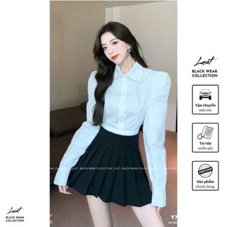 Set đồ nữ thiết kế áo sơ mi kèm gile chéo vạt mix chân váy xếp ly LUST Bộ đồ nữ sang chảnh Y715