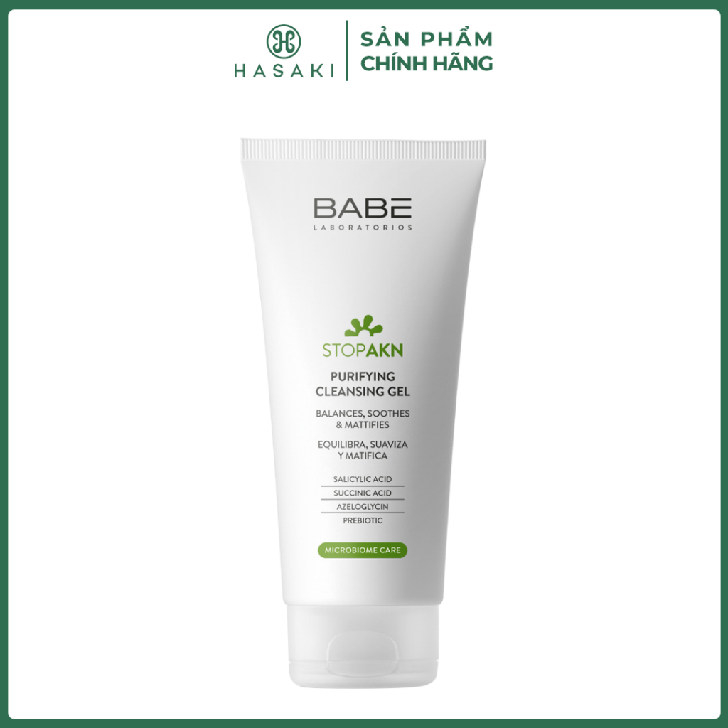 [DAILY] Sữa Rửa Mặt Laboratorios Babé Dịu Êm Cho Da Dầu, Mụn 200ml Stop AKN Purifying Cleansing Gel Hasaki Chính Hãng