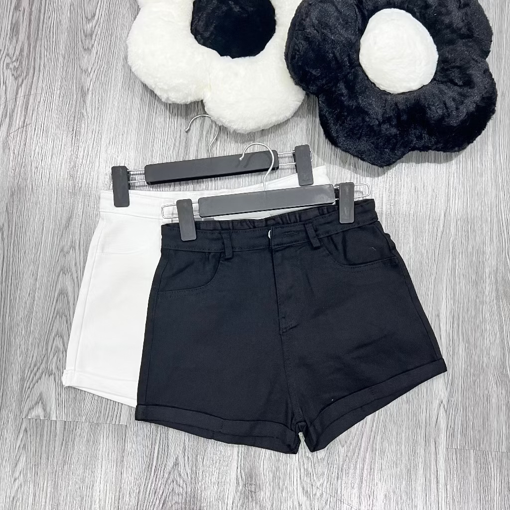 [XẢ KHO] Quần Short LẬT LAI Nữ Lưng Cao Tôn Dáng Chất Jean Kaki, Vải Dày Đẹp Cao Cấp Giveme.clothing_saigon
