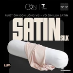Combo Ruột Gối Gòn Lông Vũ Và Vỏ Gối Ôm Lụa Satin Premium Gòn Bedding Cao Cấp Màu Trơn Khóa Kéo 37x105 cm — ảnh 1