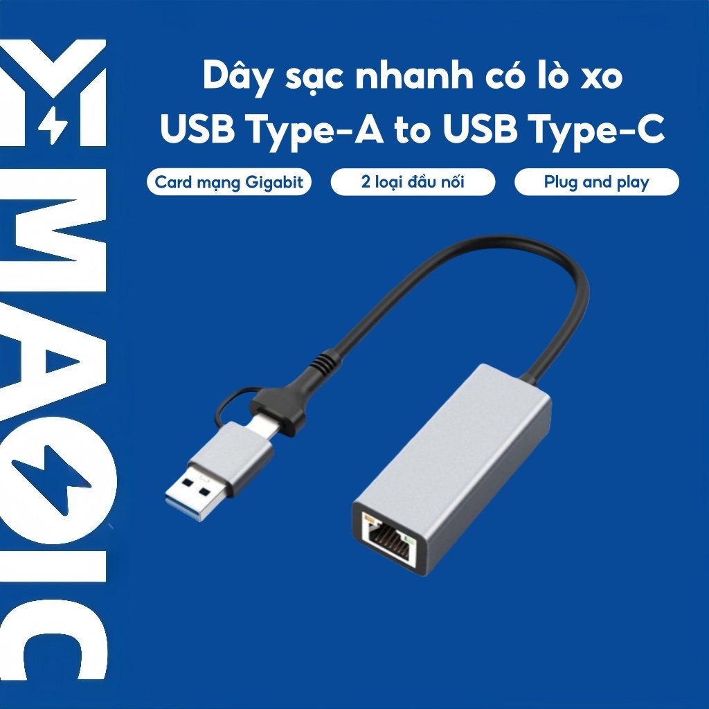Magic | CÁP CHUYỂN ĐỔI USB Type C / A sang cổng mạng LAN RJ45 enthernet ...