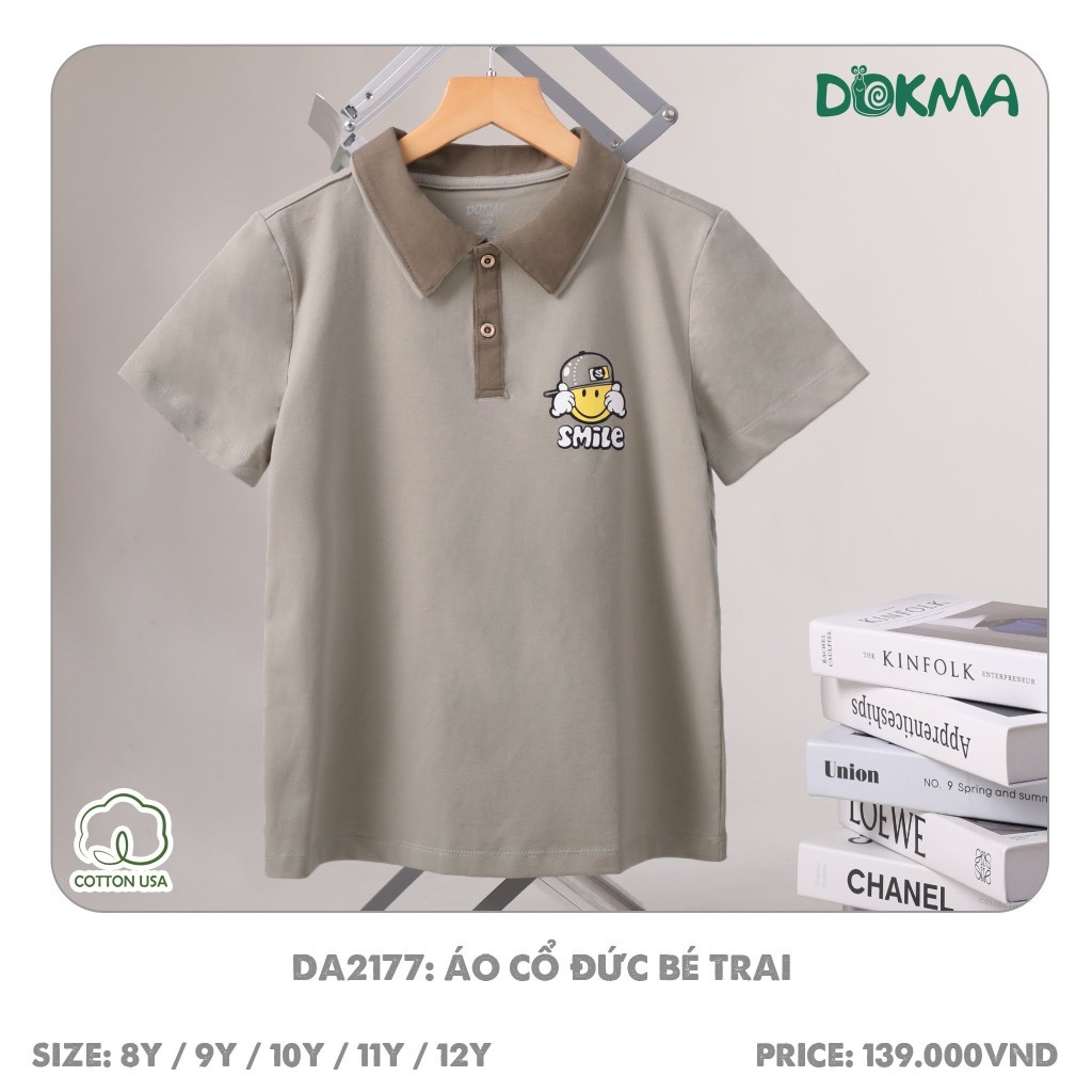 (19-42kg, 7-12Y) Áo Polo Thời Trang Bé Trai Dokma DA2663 DA2117