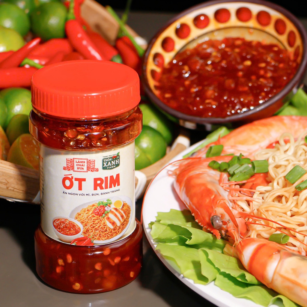 Ớt Rim Hủ 140g Ăn Ngon Với Mì Bún Bánh Tráng Trang Trại Sạch Thôn Xanh Farm